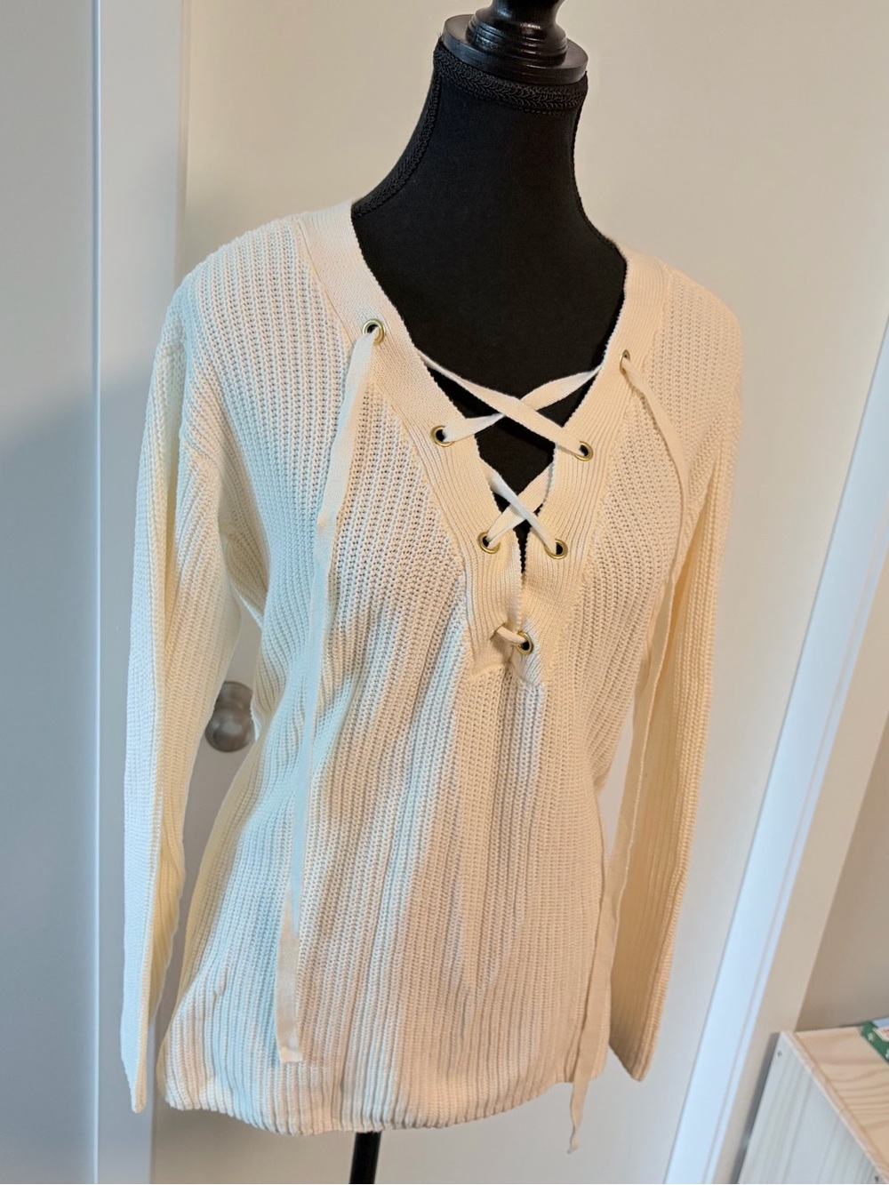 Guess Knitted Lace-Up Sweater